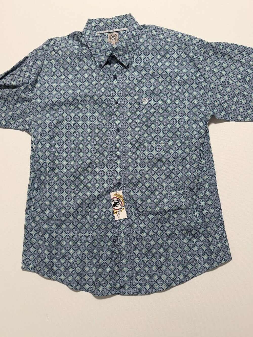 Cinch Long Sleeve Button Down Shirt *NWT Geometric Casual Men's size Large New